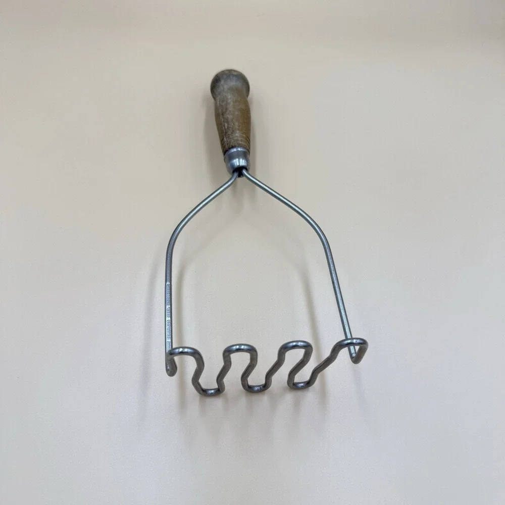 Vintage Potato Masher‎ Wooden Handle Country Kitchen Primitive Cottagecore